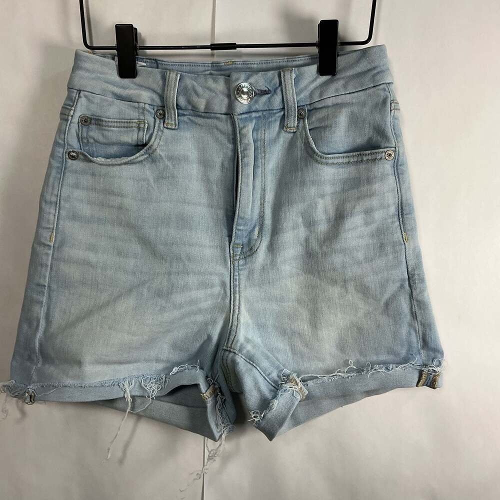 American Eagle Next Level Stretch Hi-Rise Light Wash Denim Jean Shorts Size 4